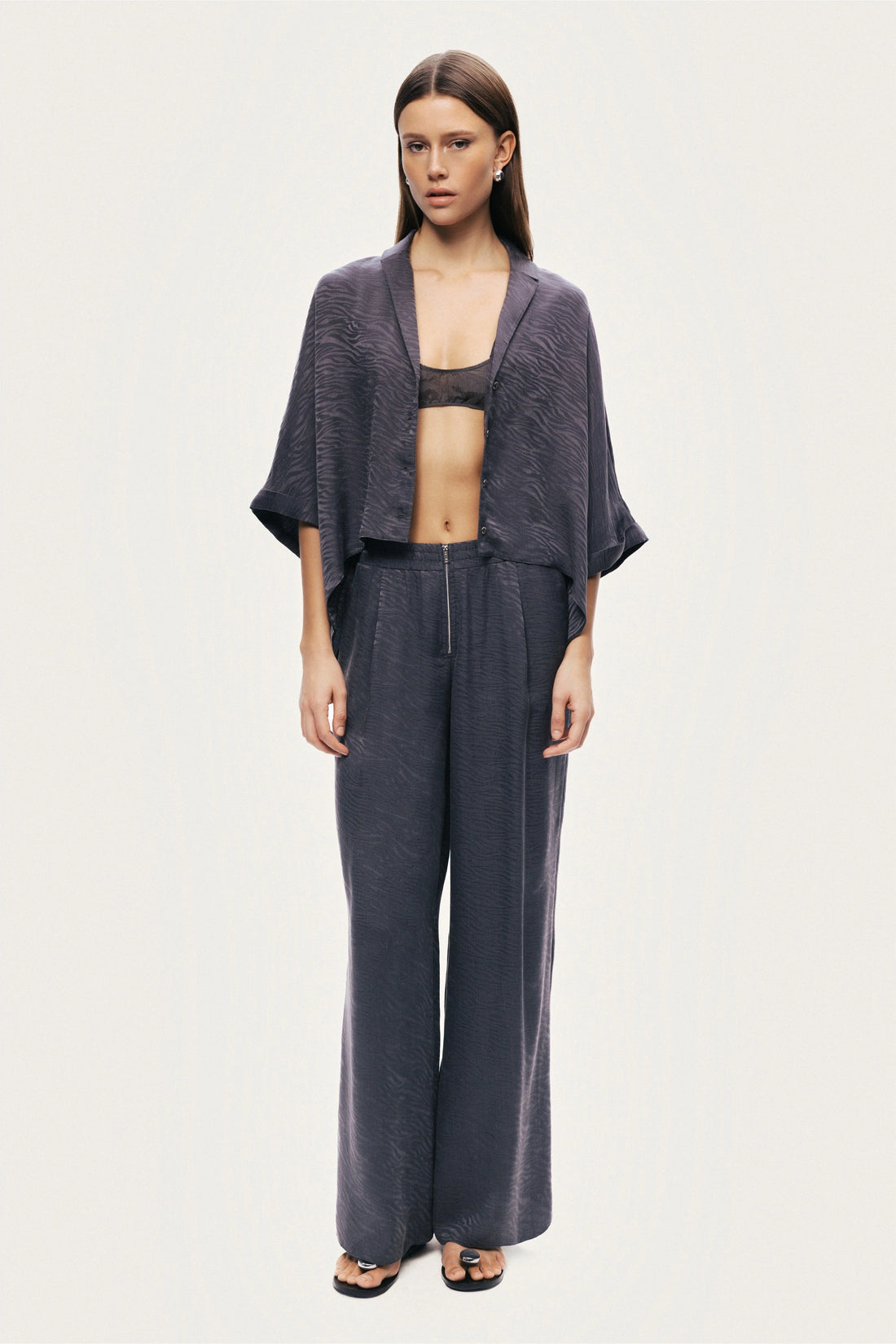 Relaxed Short-Sleeve Textured Shirt