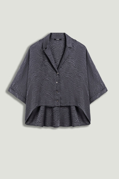 Relaxed Short-Sleeve Textured Shirt