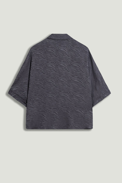 Relaxed Short-Sleeve Textured Shirt