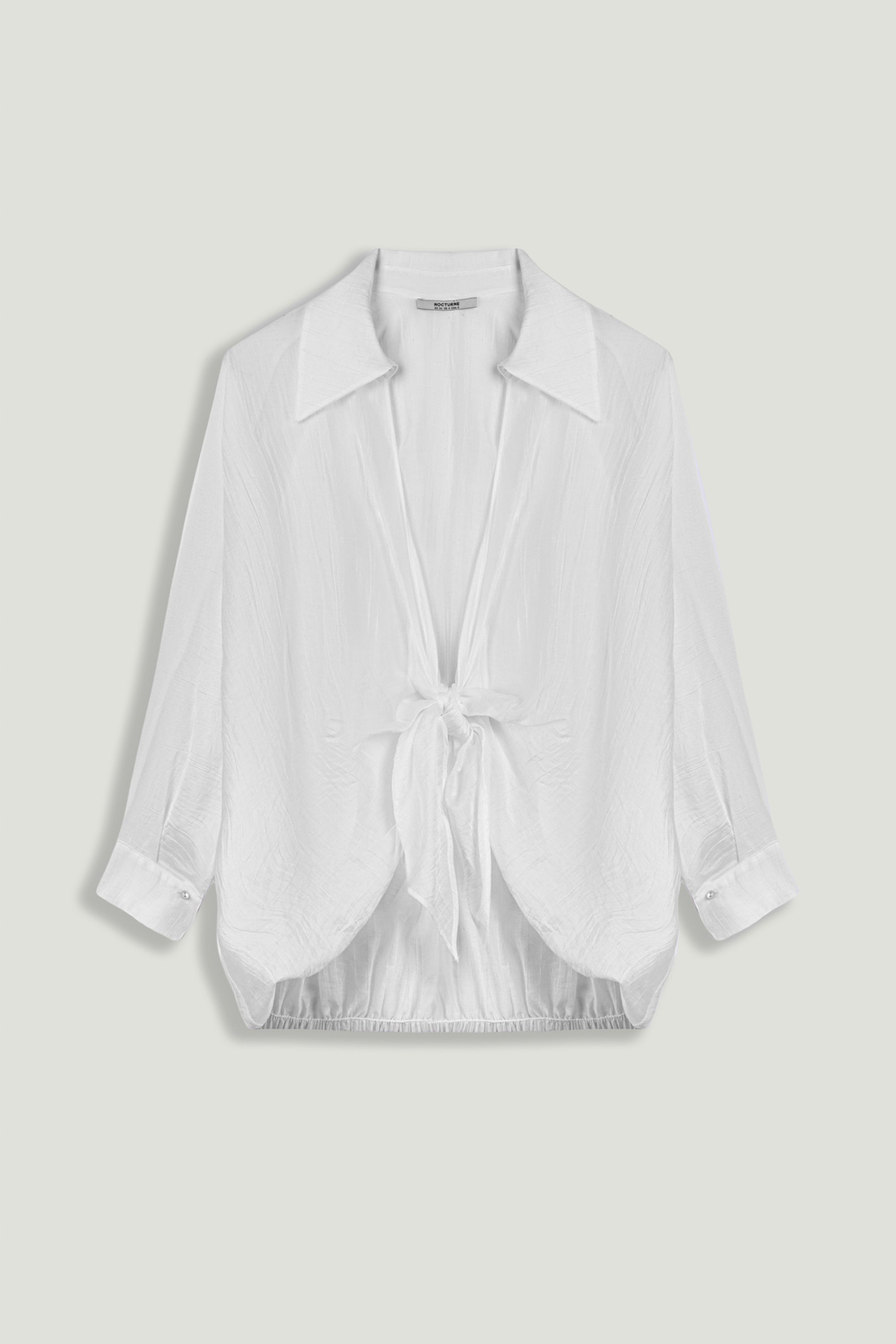 Tie Detail Layered Collar Shirt