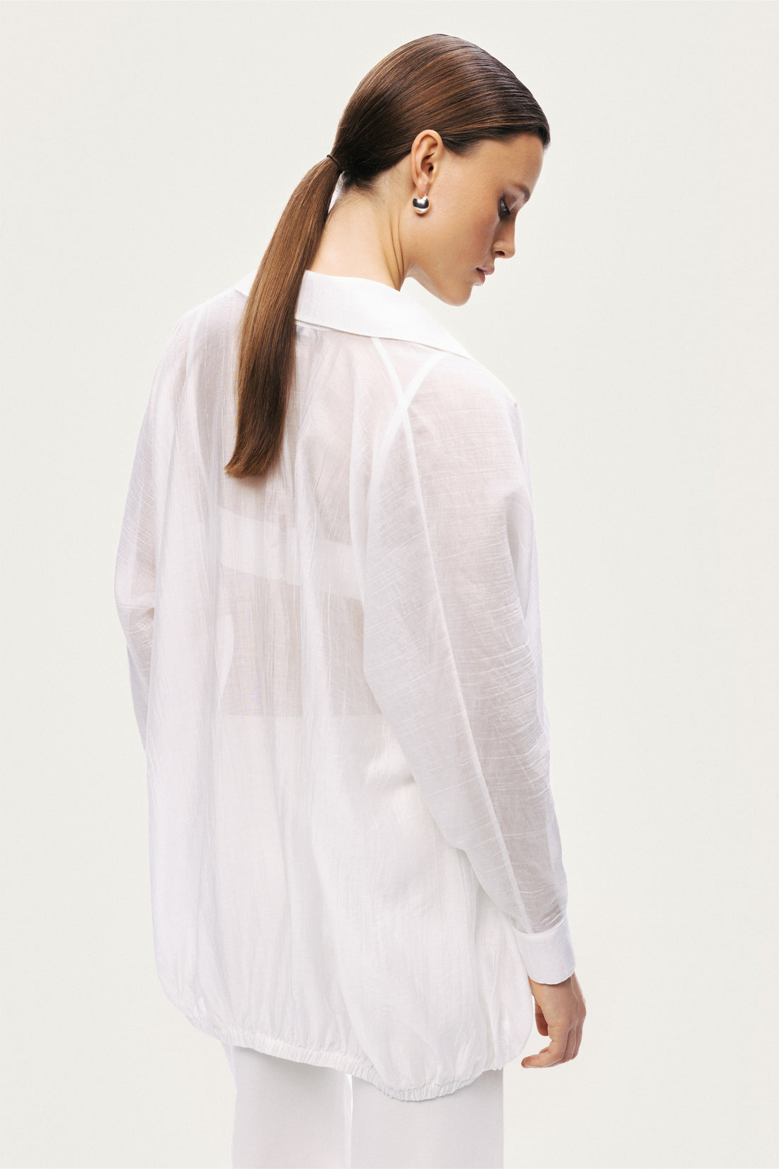 Tie Detail Layered Collar Shirt