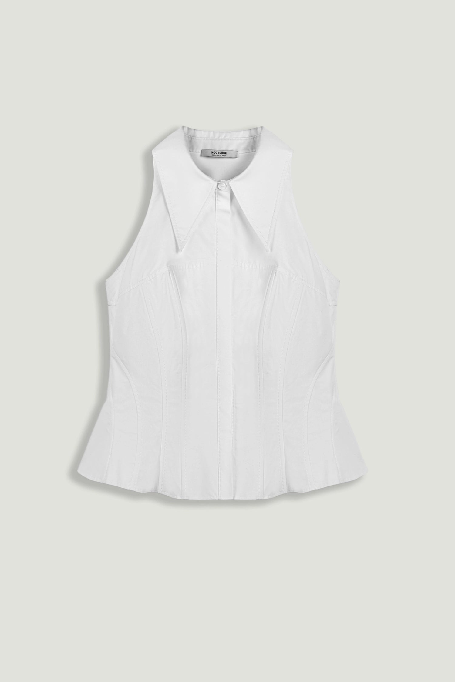 Structured Halter Peplum Top
