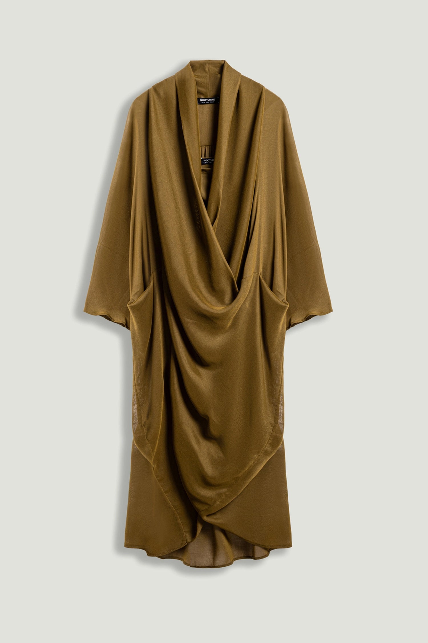 Draped V-Neck Midi Dress