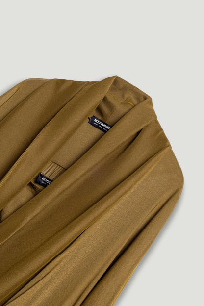 Draped V-Neck Midi Dress