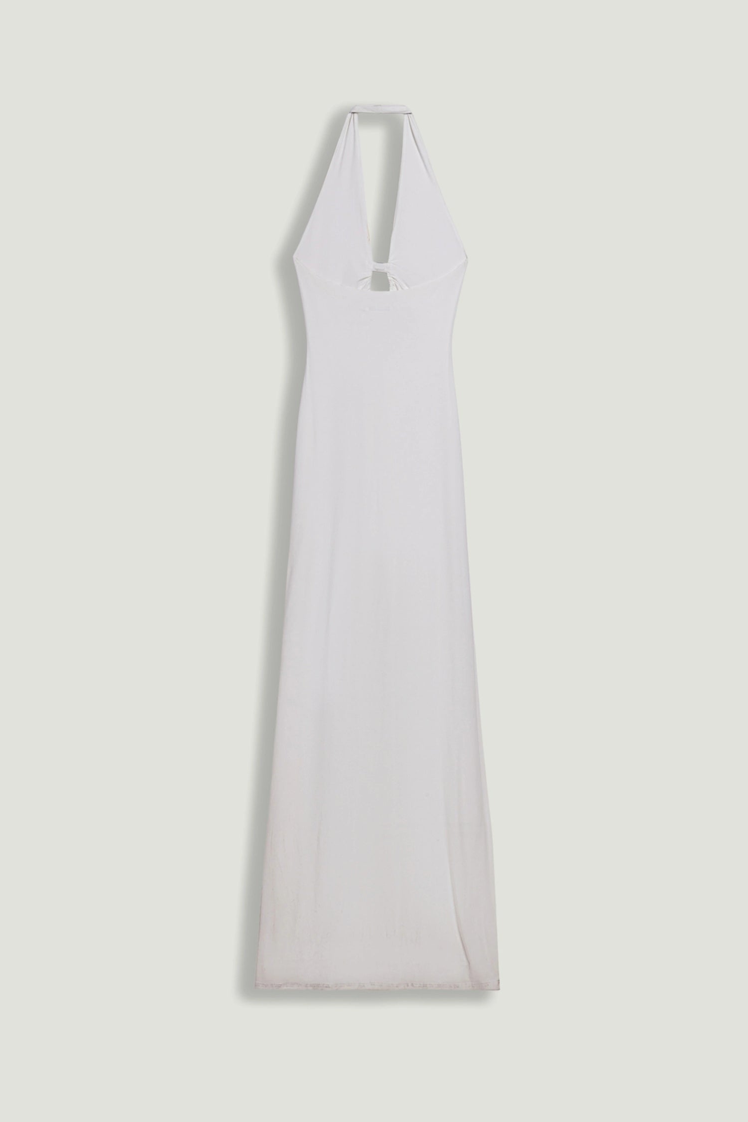 Draped Buckle-Detail Maxi Dress