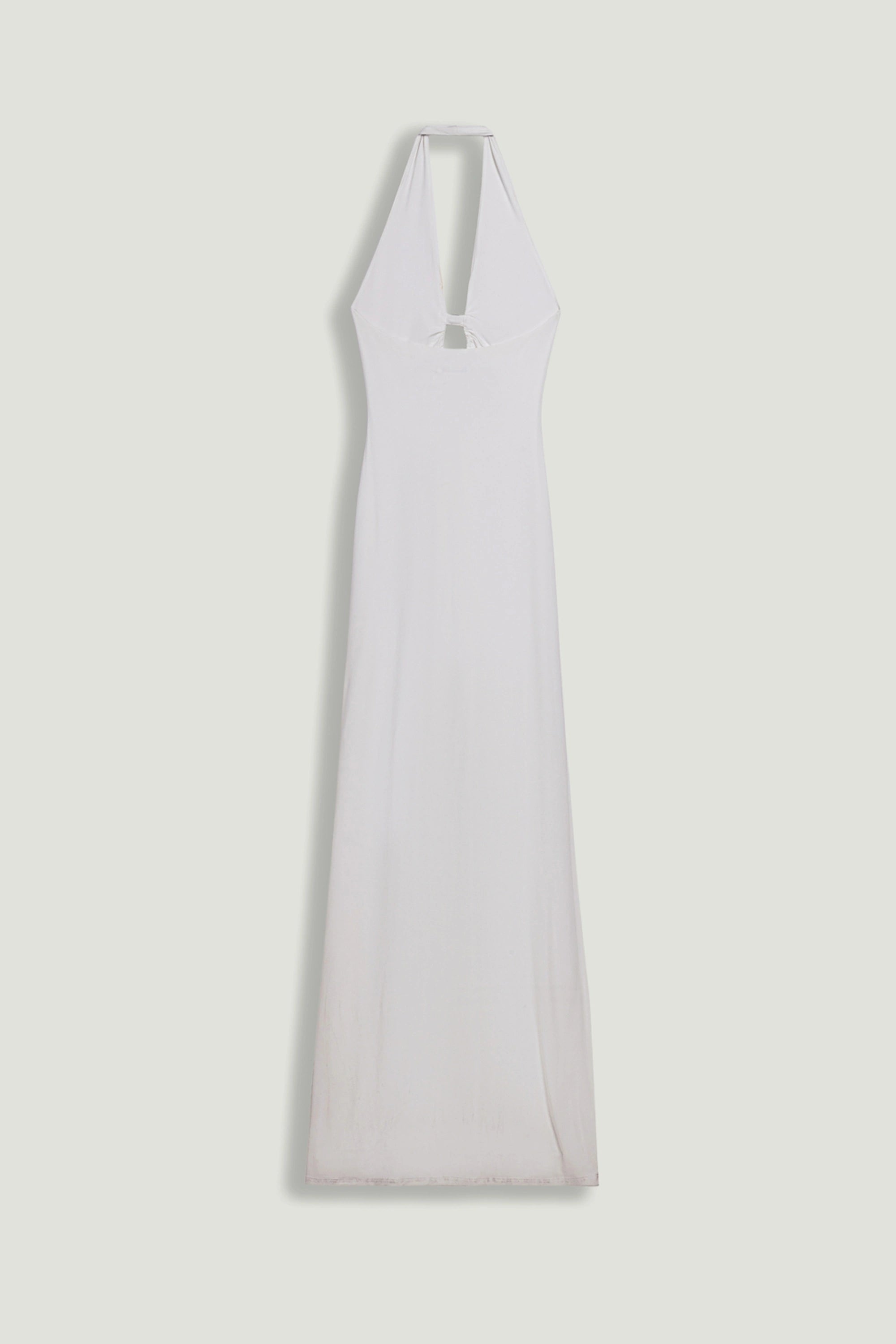 Draped Buckle-Detail Maxi Dress