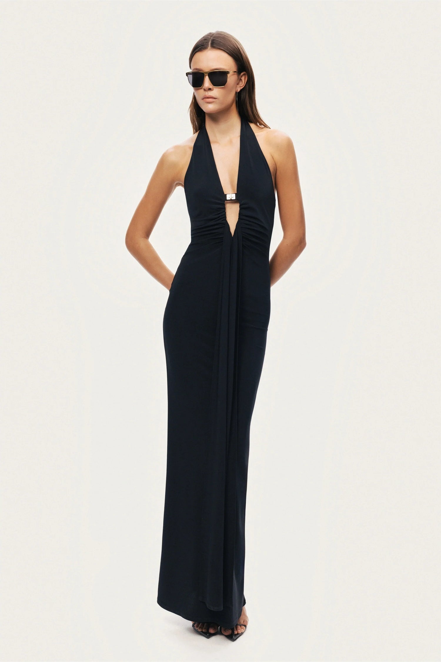 Halter Neck Cut-Out Maxi Dress – Nocturne
