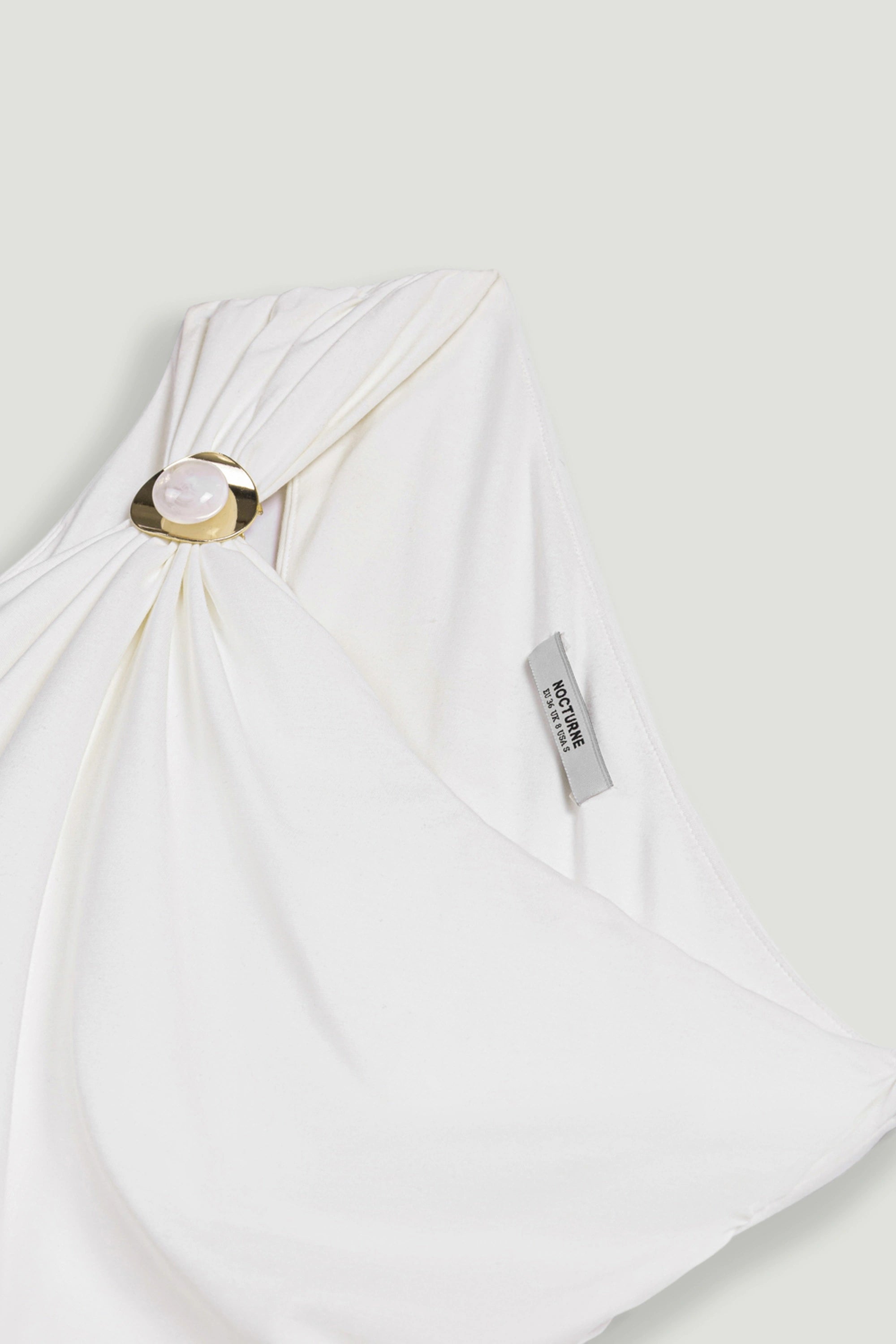 One-Shoulder Contrast Maxi Dress