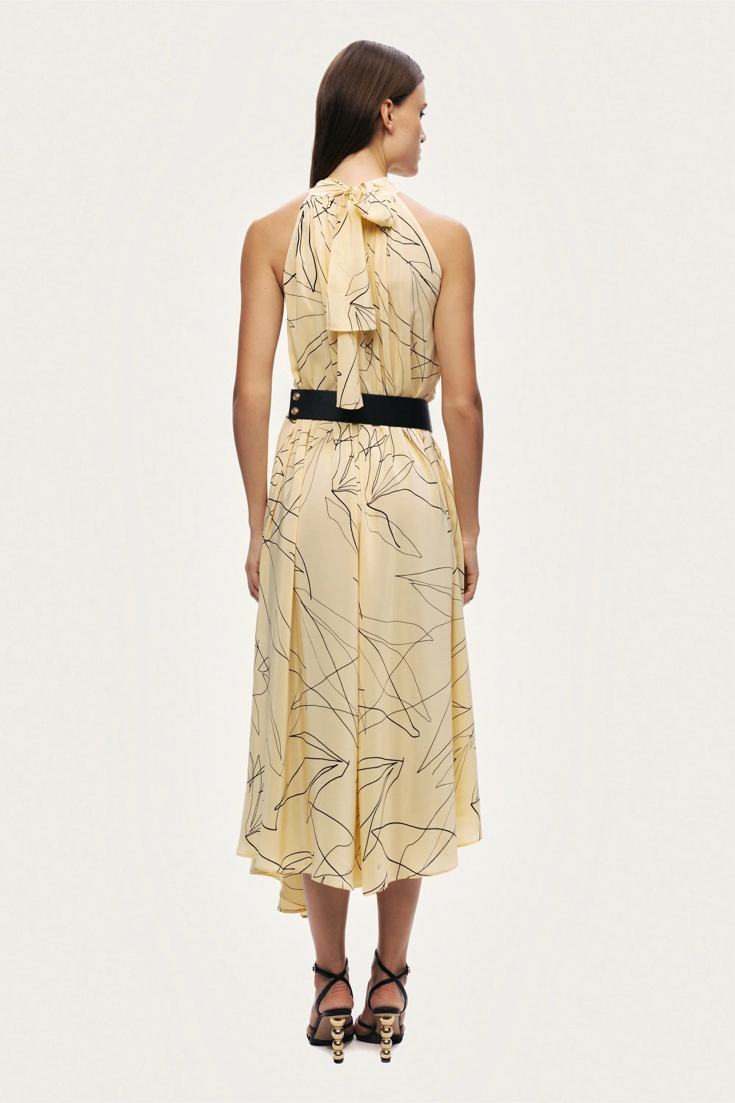 Printed Halter Midi Dress