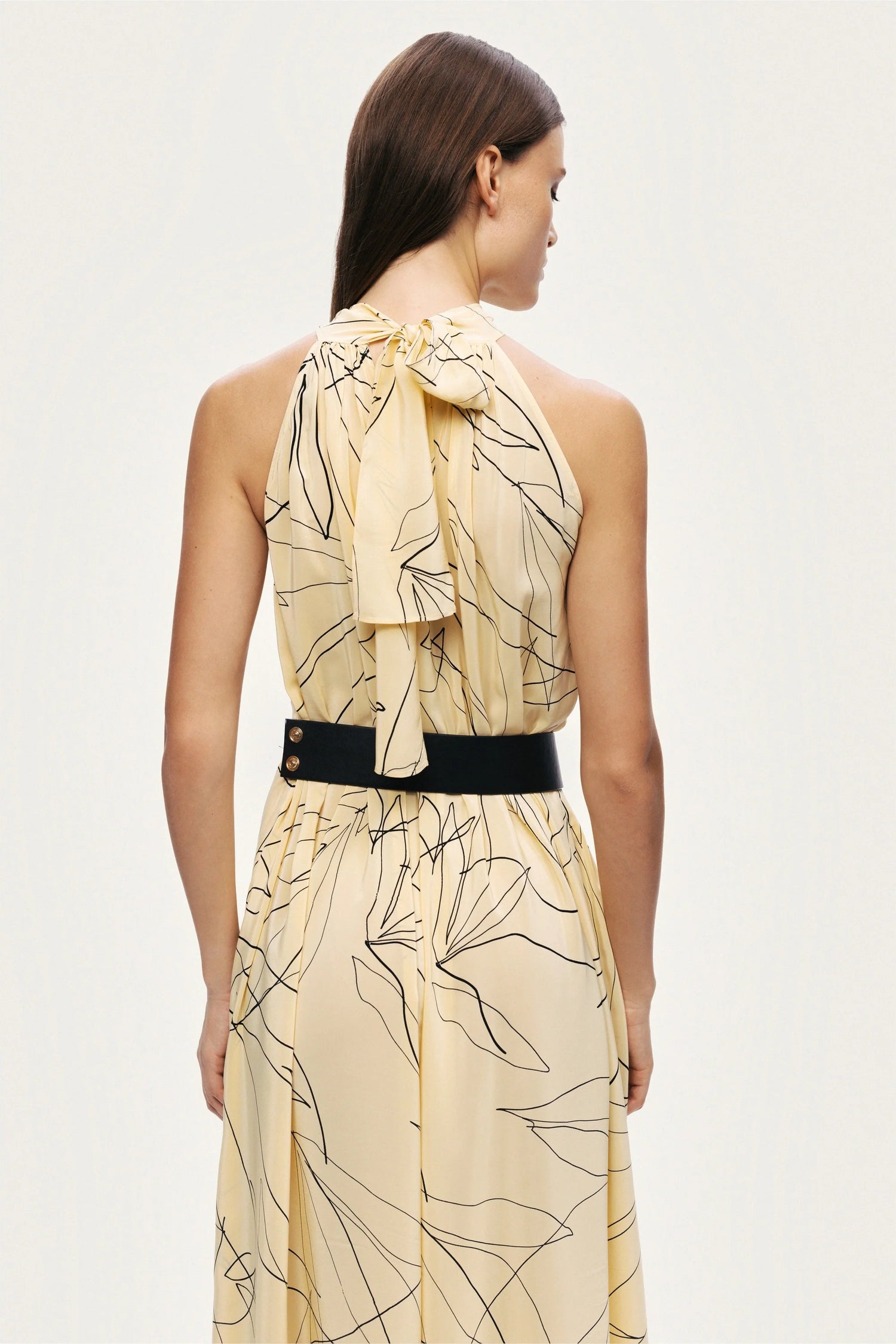 Printed Halter Midi Dress