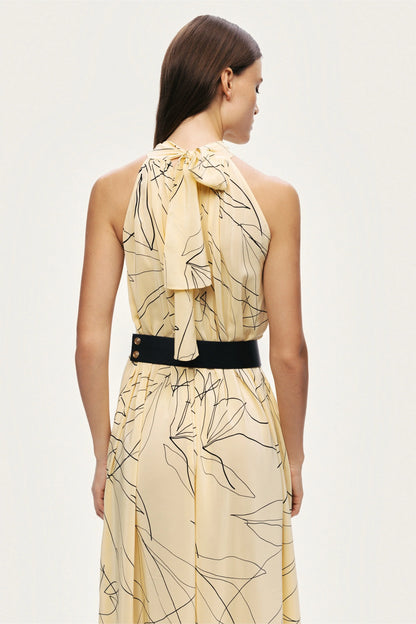 Printed Halter Midi Dress