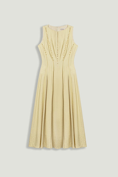 Sleeveless Textured Midi Dress