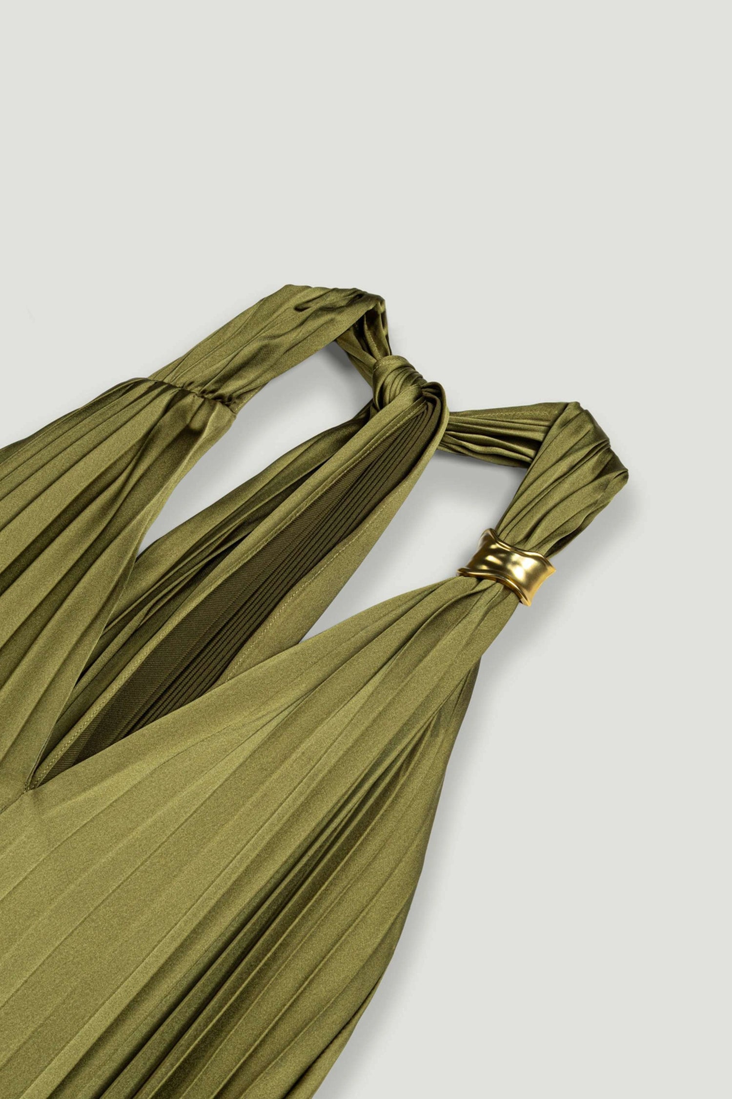 Pleated Halter Maxi Dress