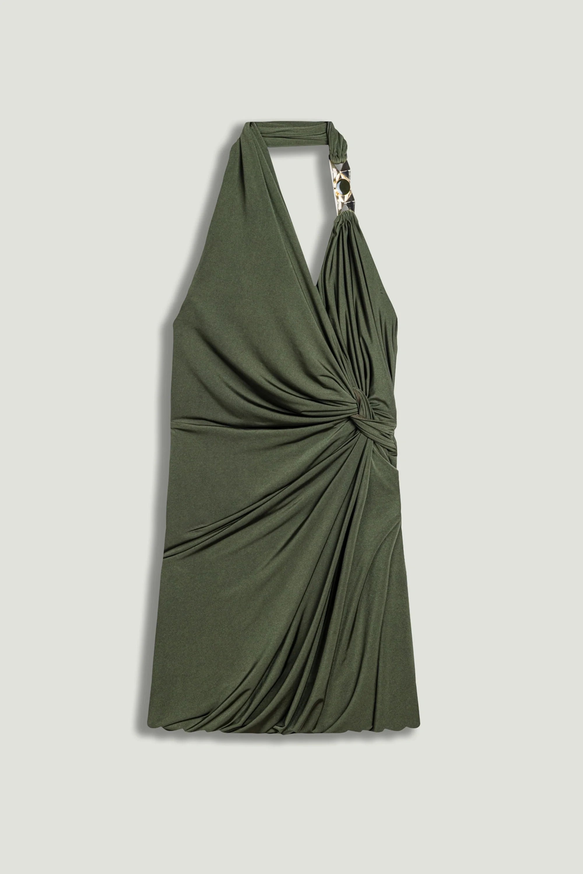 Draped Halter Mini Dress