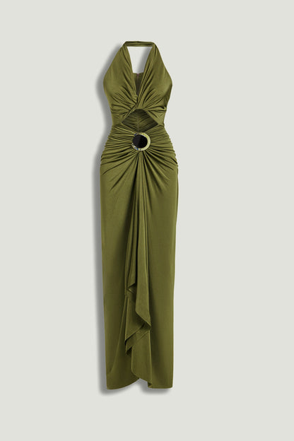 Cut-Out Halter Maxi Dress