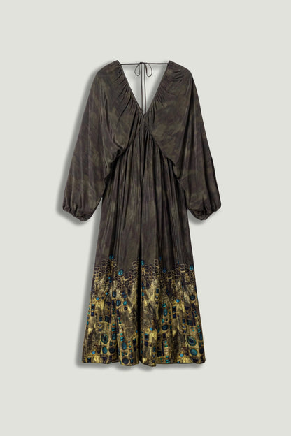 Printed Long Sleeve Maxi Dress