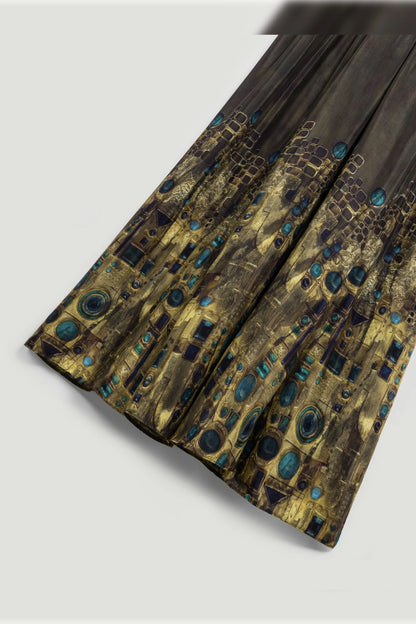 Printed Long Sleeve Maxi Dress