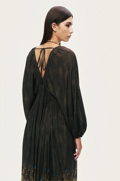 Printed Long Sleeve Maxi Dress