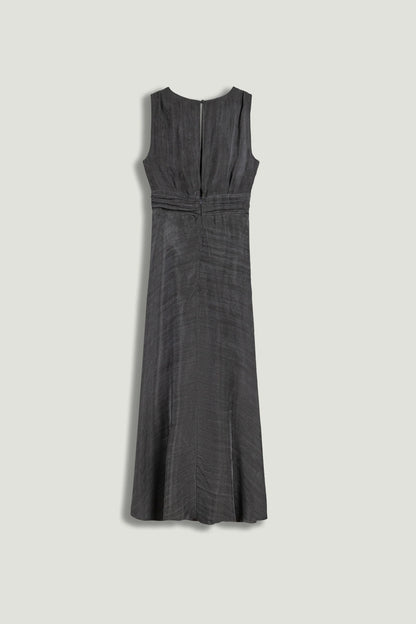 V-Neck Sleeveless Midi Dress