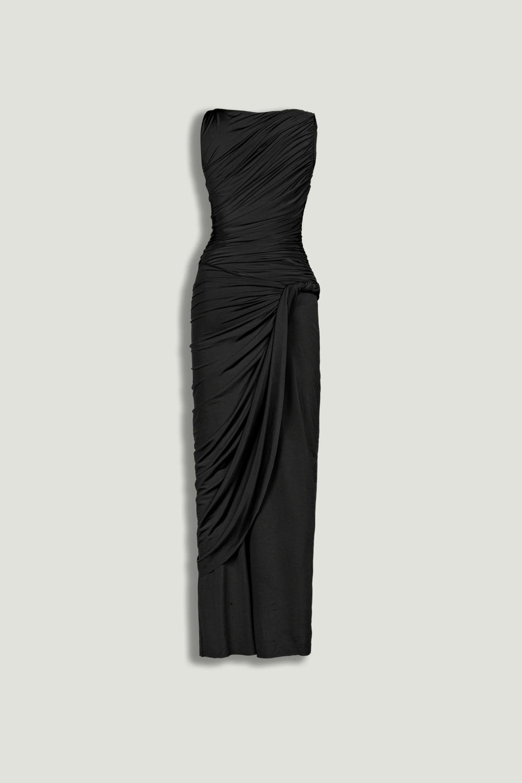 Draped Sleeveless Maxi Dress