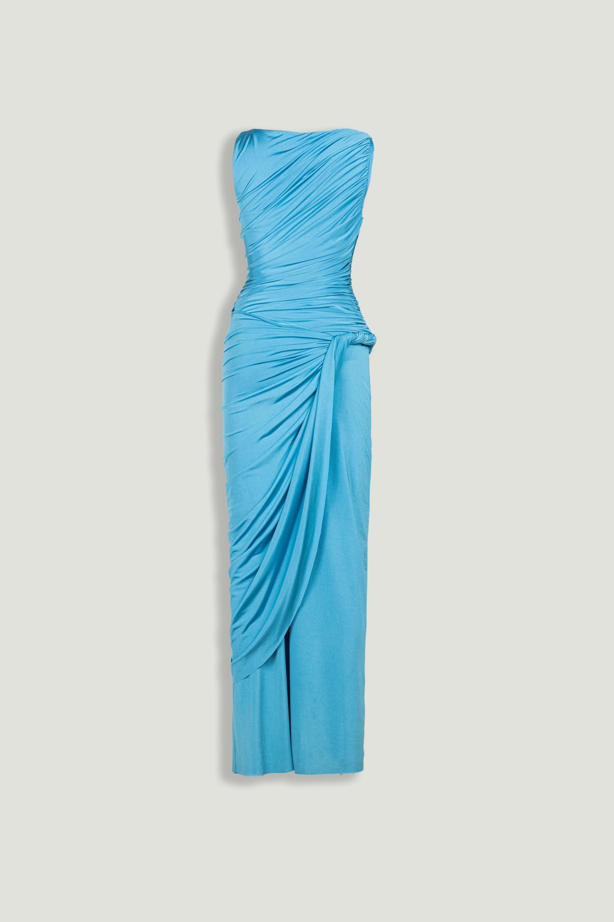 Draped Sleeveless Midi Dress