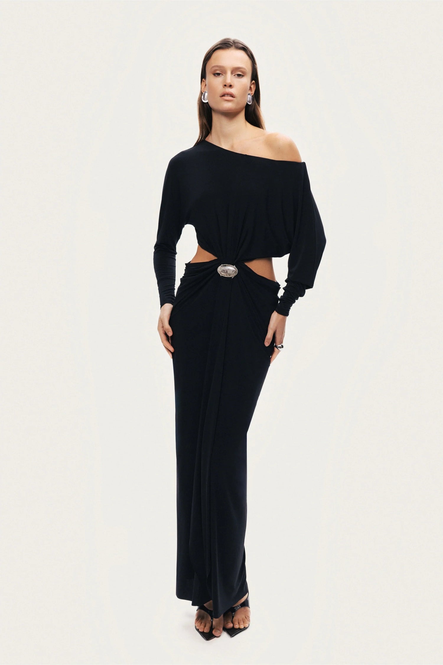 One-Shoulder Cut-Out Maxi Dress