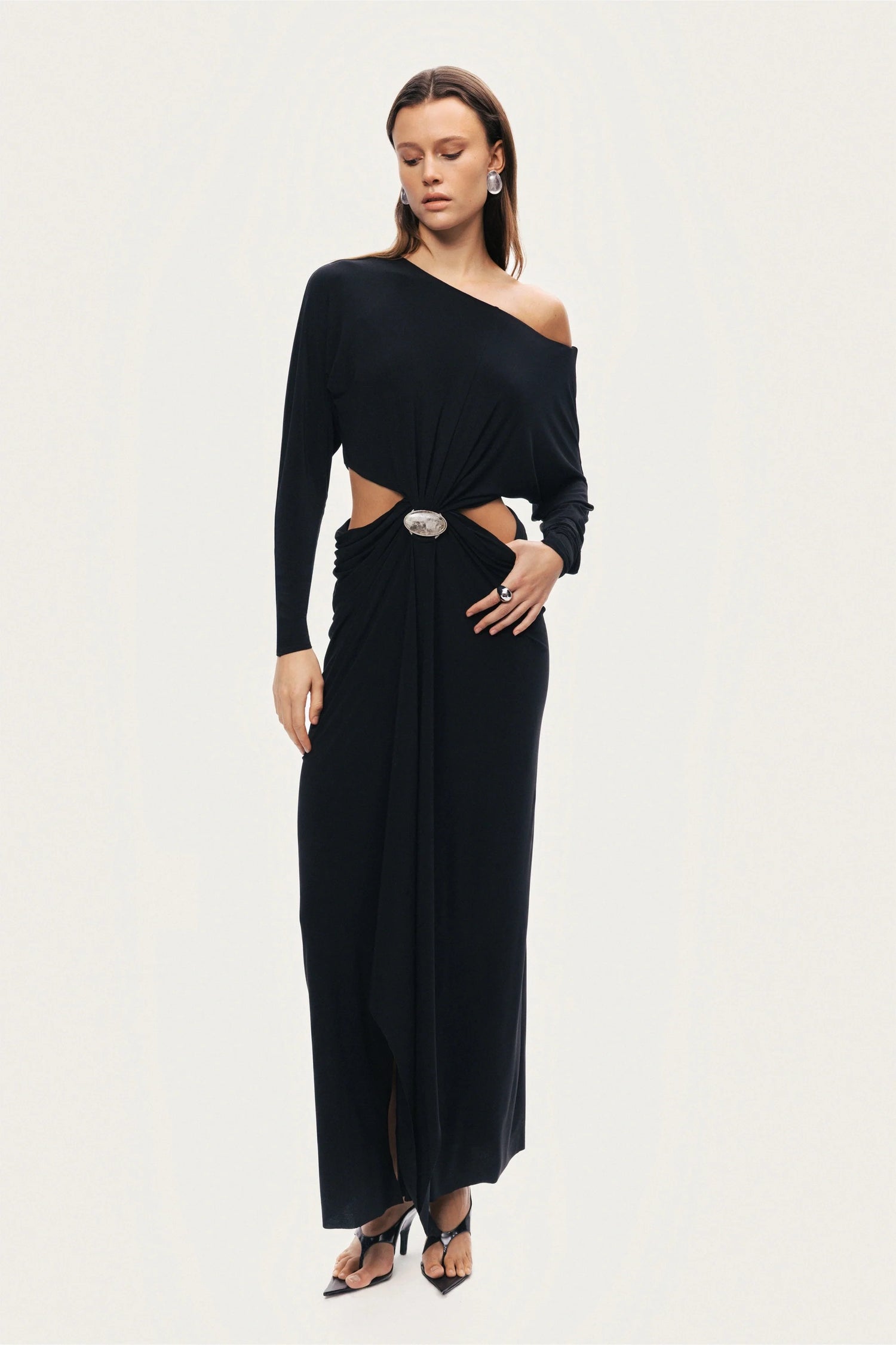 One-Shoulder Cut-Out Maxi Dress