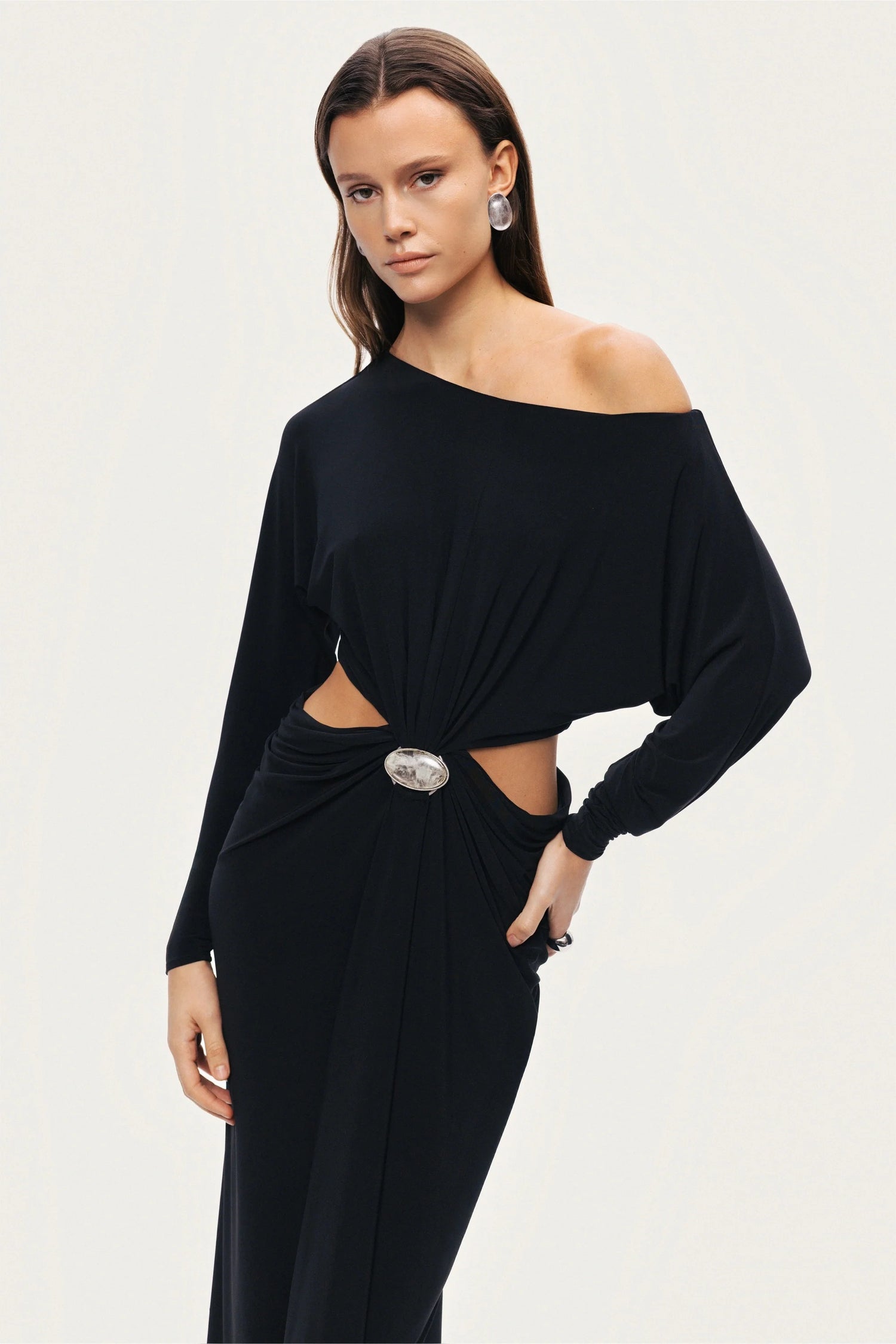 One-Shoulder Cut-Out Maxi Dress