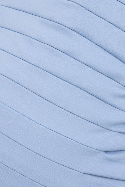 Ruched High-Neck Maxi Dress