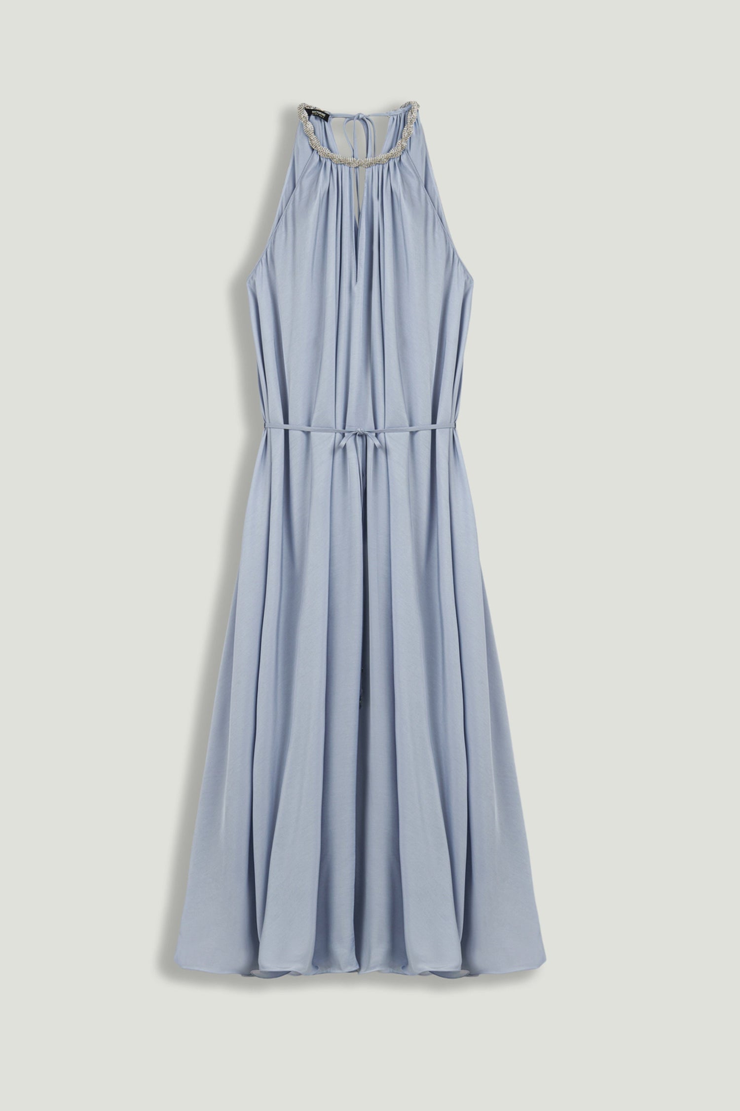 Embellished Halter Neck Midi Dress