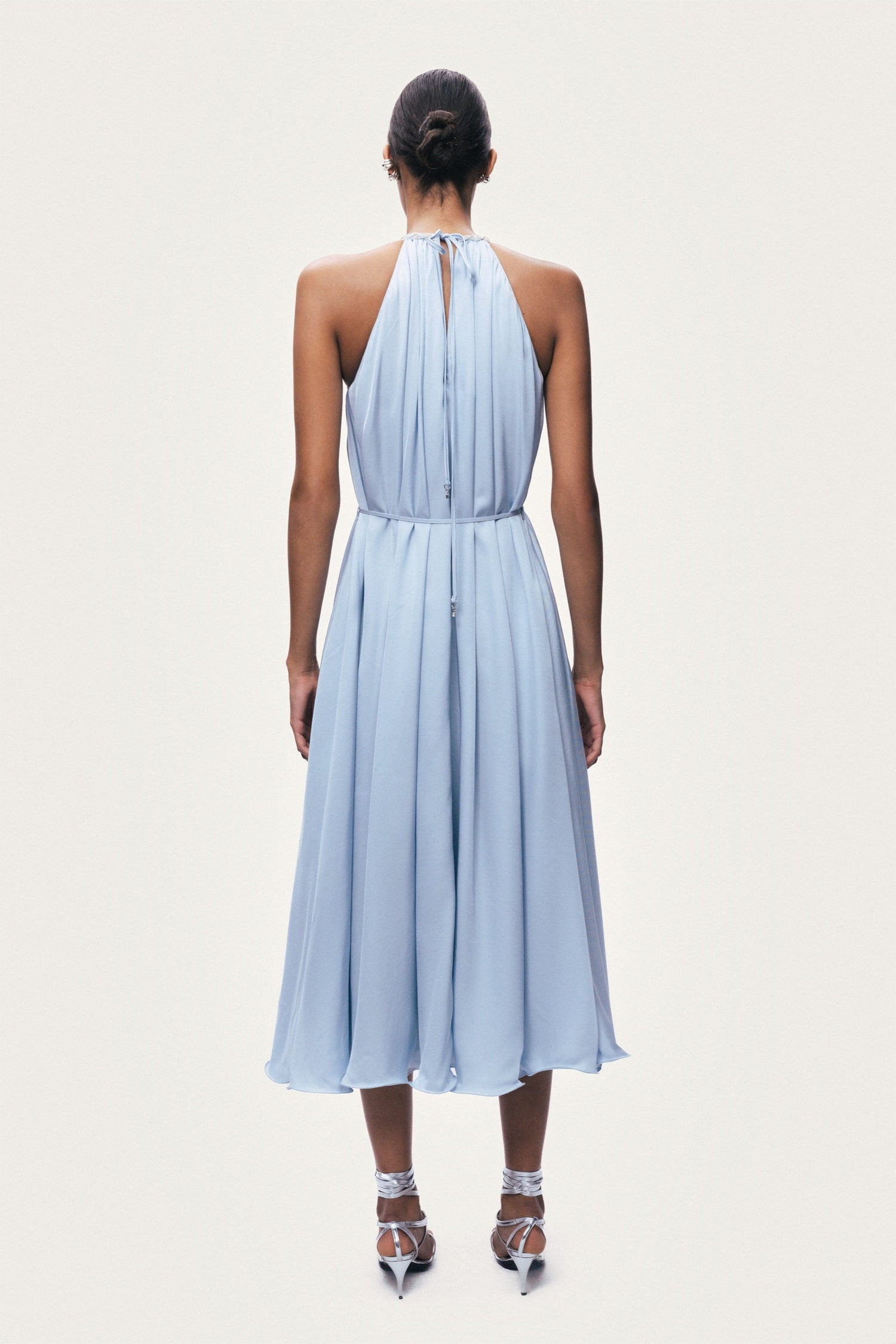 Embellished Halter Neck Midi Dress