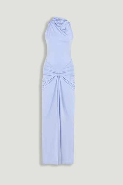 Satin-Finish Midi Dress