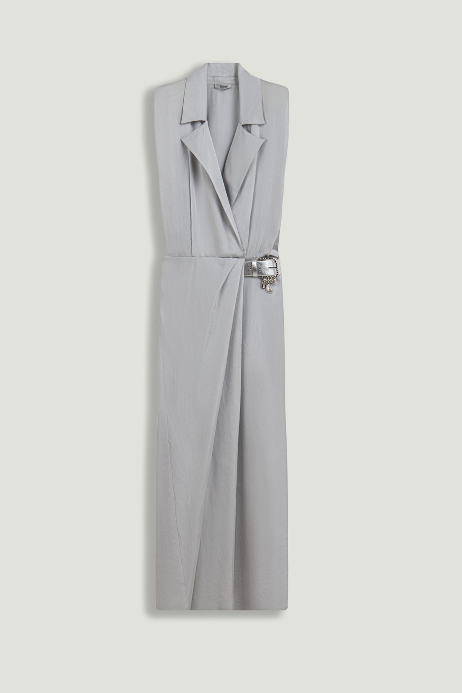 Draped Sleeveless Maxi Dress