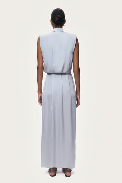 Draped Sleeveless Maxi Dress