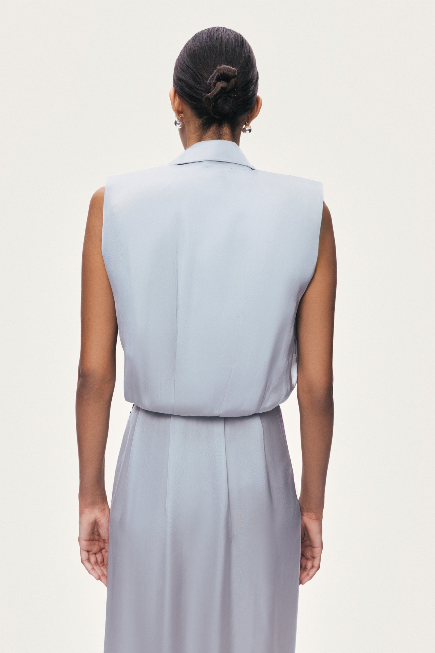 Draped Sleeveless Maxi Dress