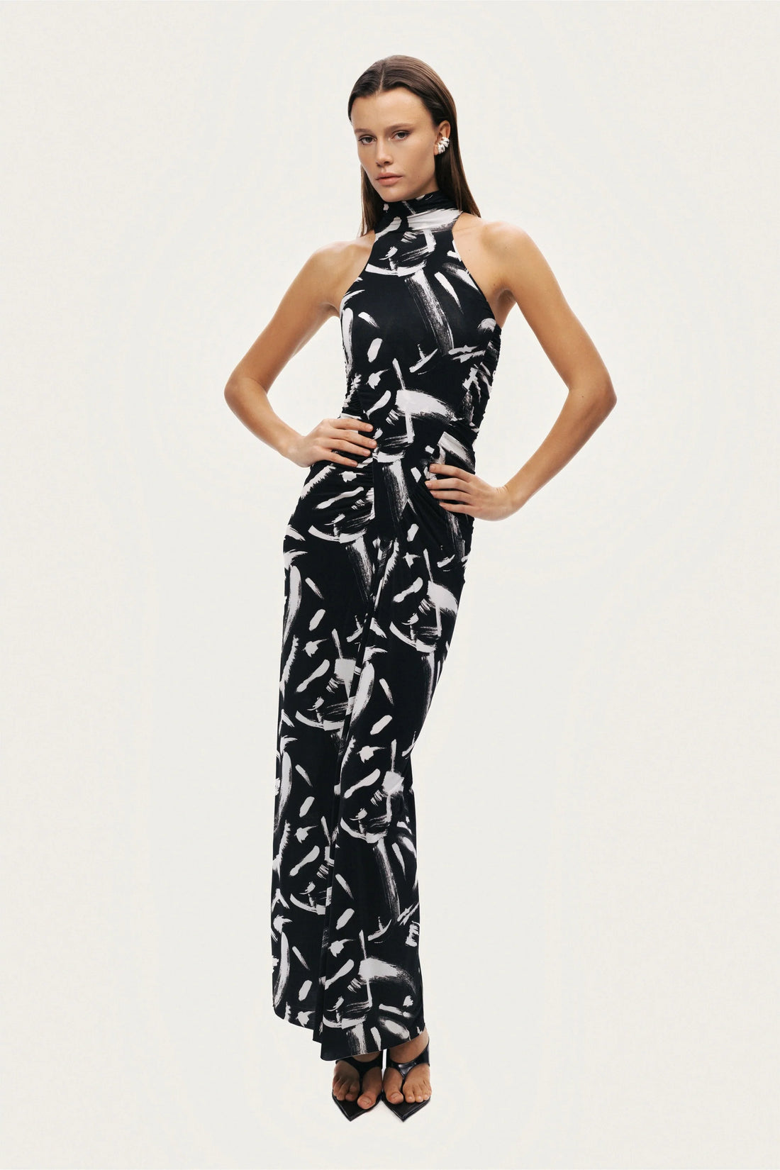 Printed Halter Maxi Dress