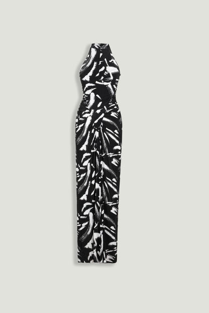 Printed Halter Maxi Dress