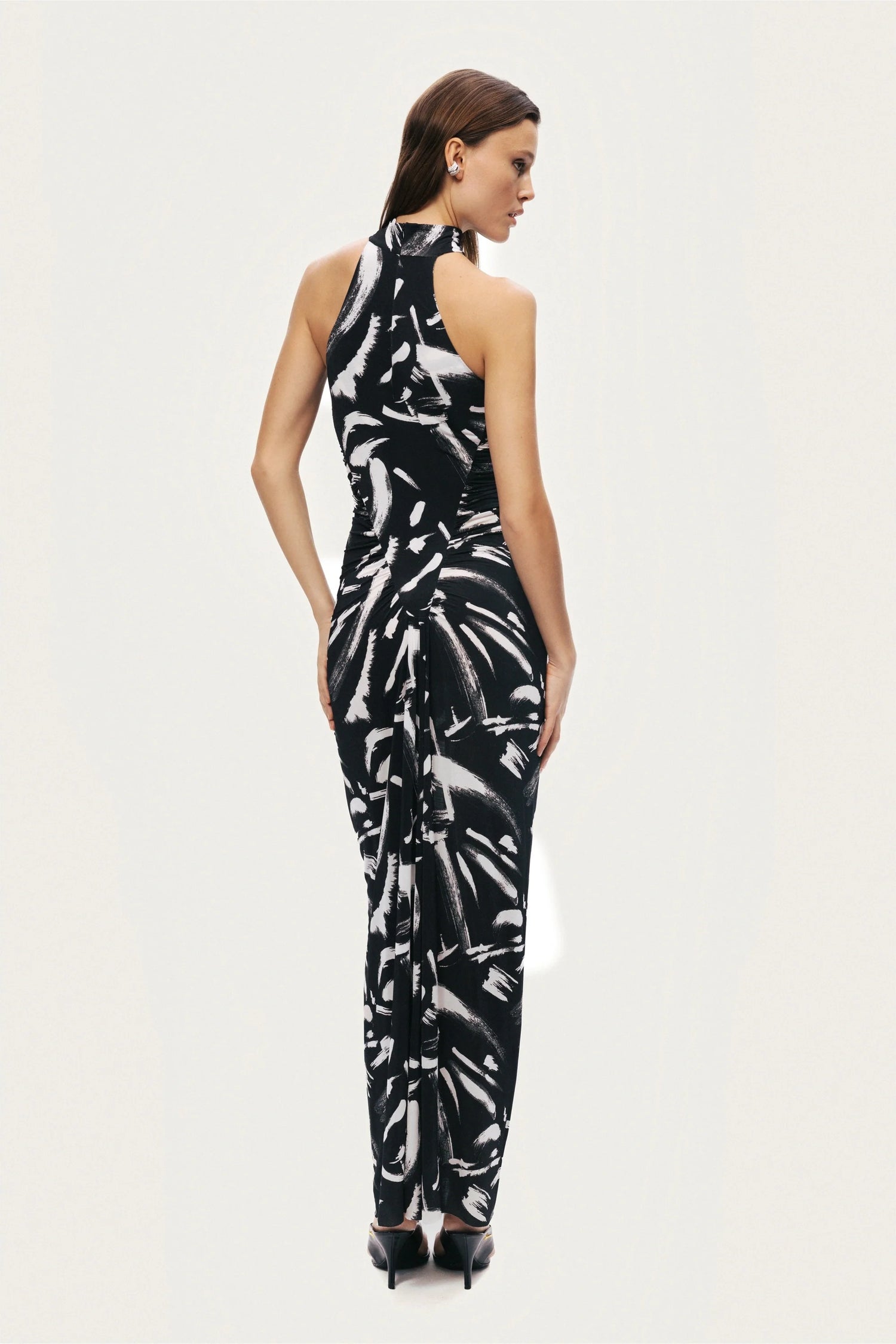 Printed Halter Maxi Dress