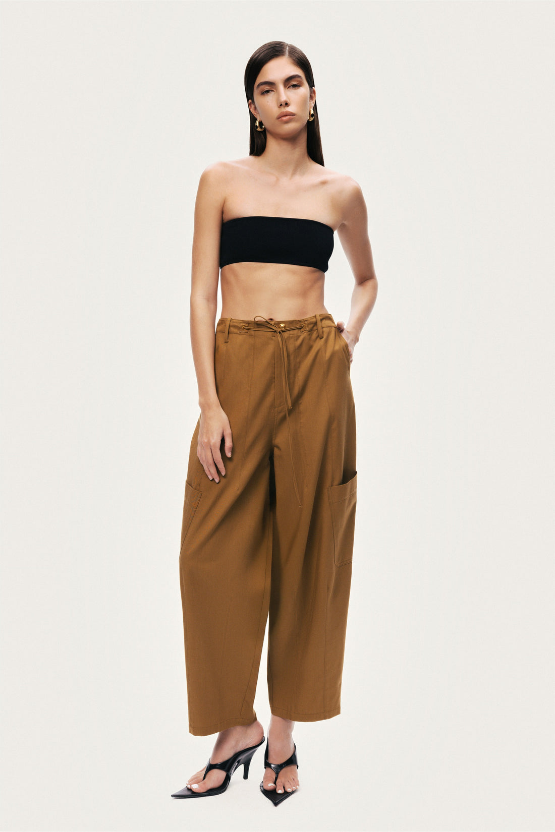 High-Waisted Cargo Pocket Pants