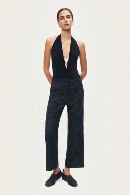 Printed Relaxed Straight-Leg Pants