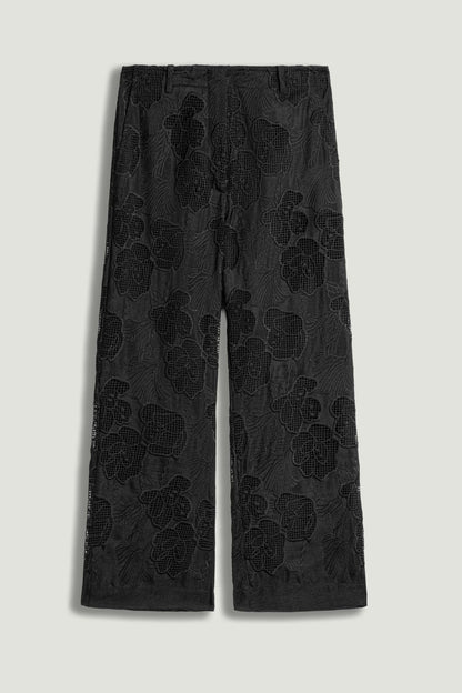 Printed Relaxed Straight-Leg Pants