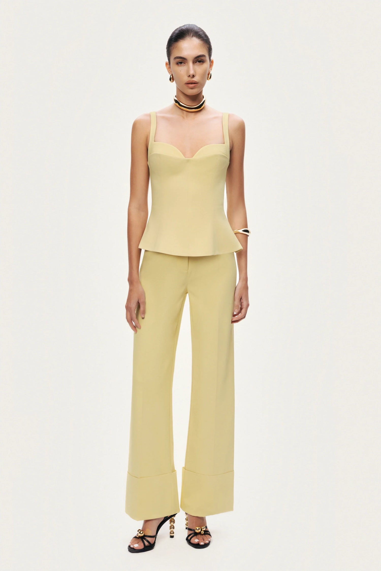 High-Waist Tailored Wide-Leg Pants