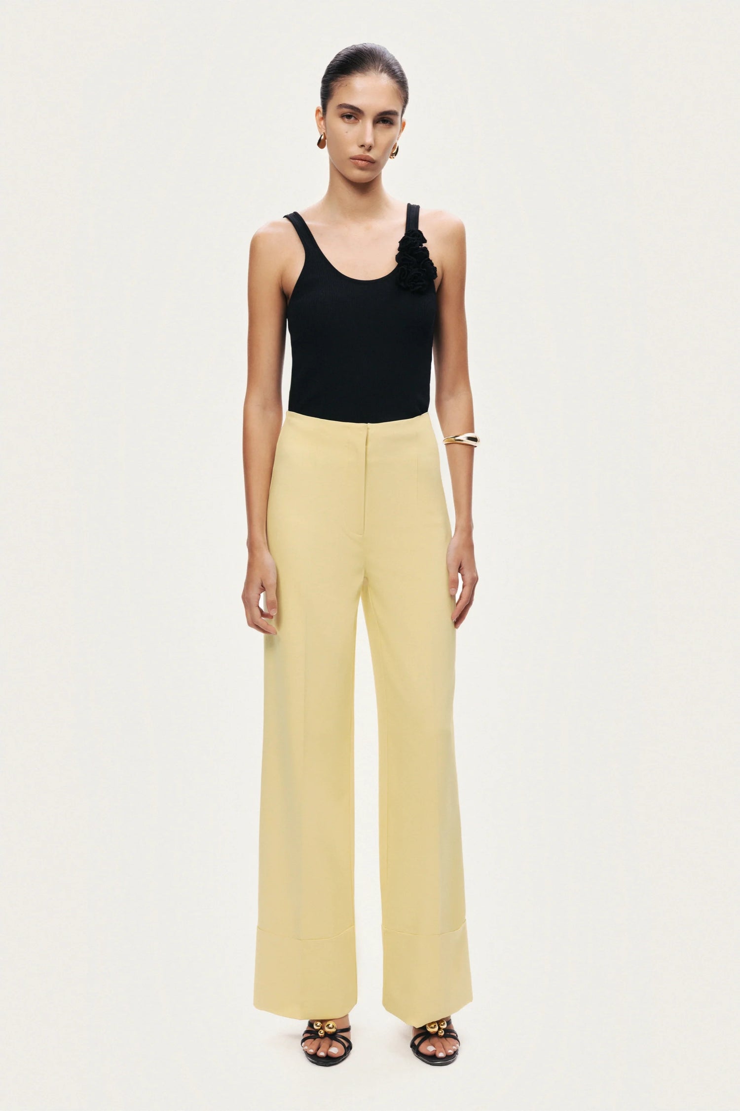 High-Waist Tailored Wide-Leg Pants
