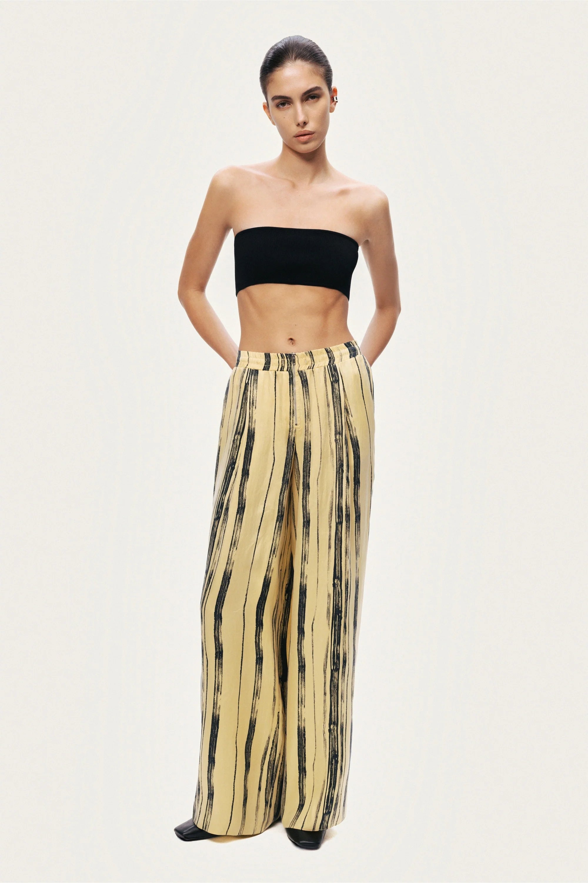 Striped Wide-Leg Pants