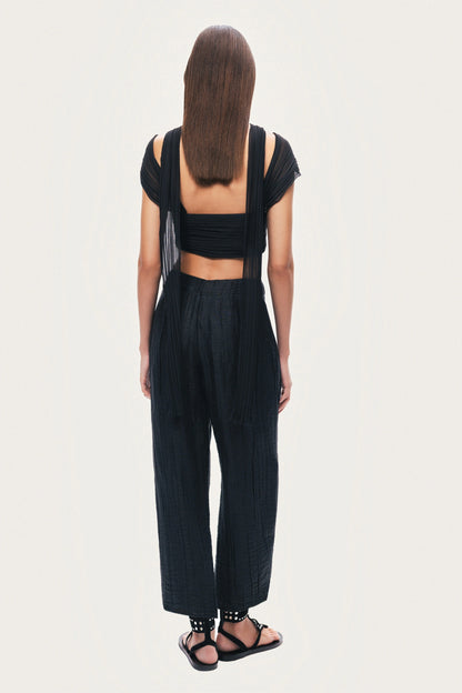 Textured Straight-Leg Pants