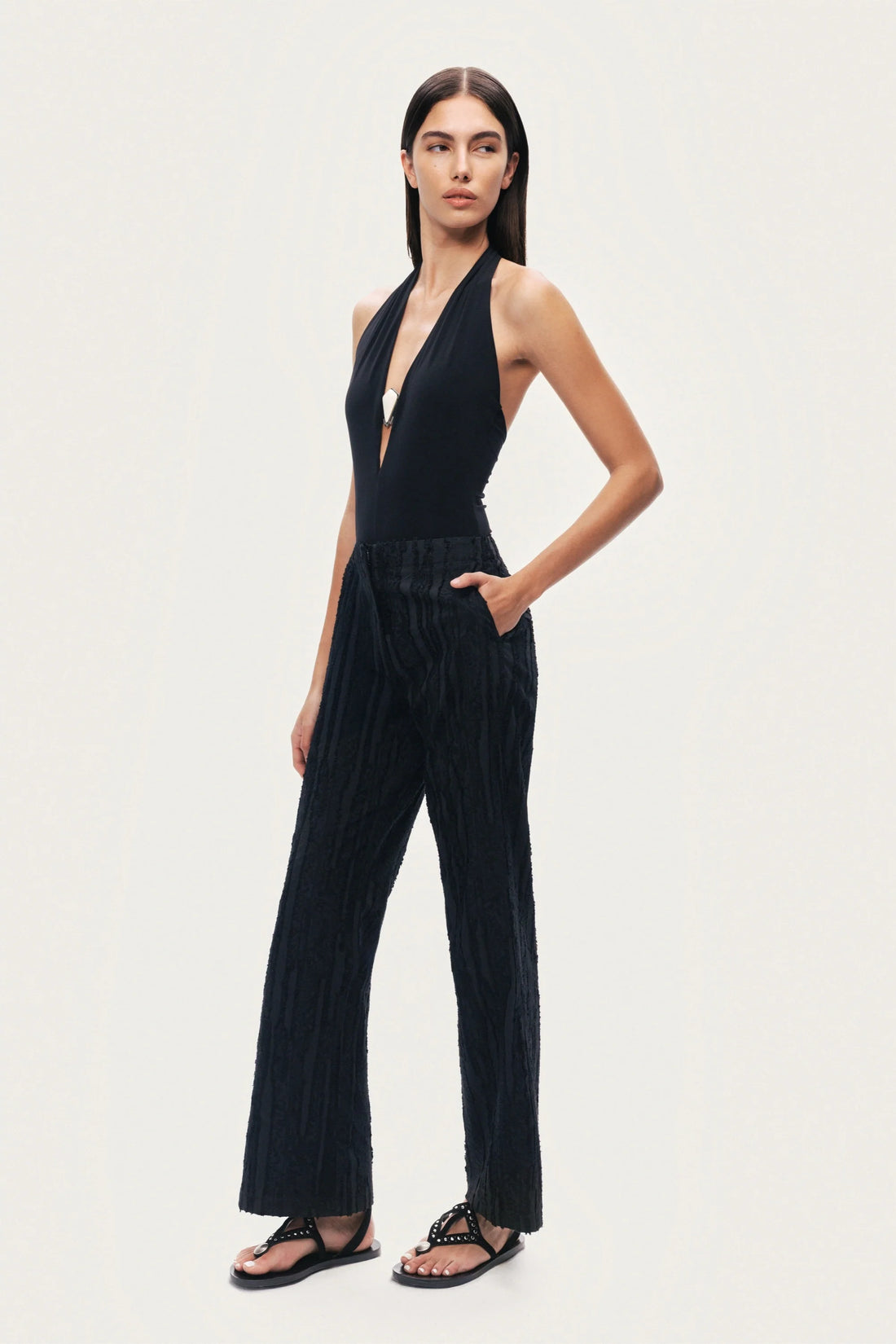 Textured Relaxed-Fit Pants