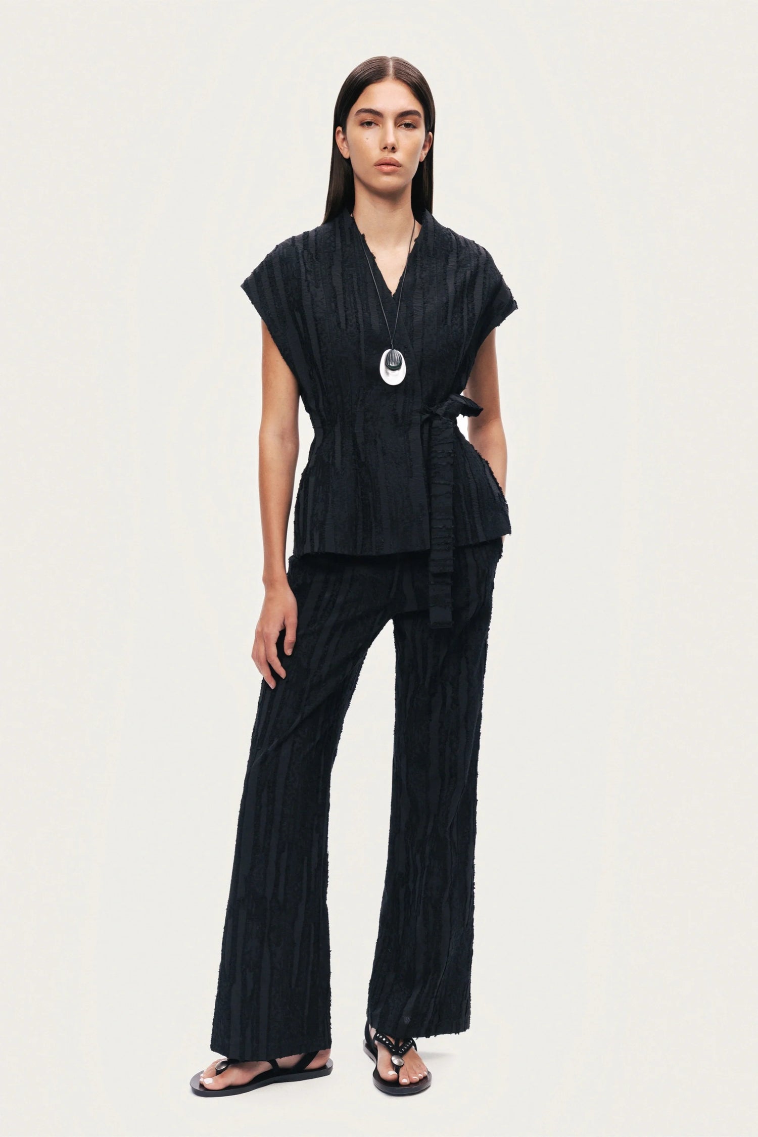 Textured Relaxed-Fit Pants