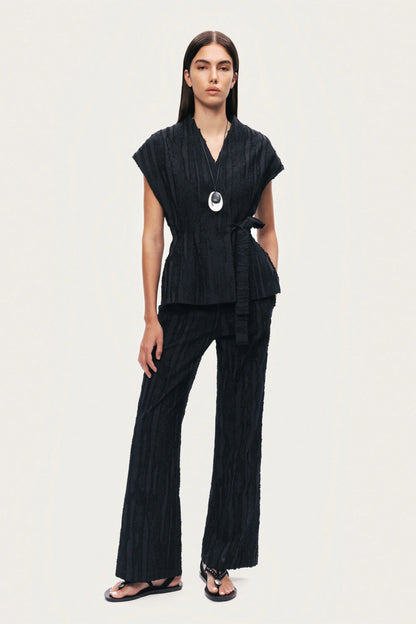 Textured Relaxed-Fit Pants