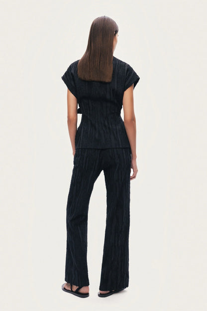 Textured Relaxed-Fit Pants