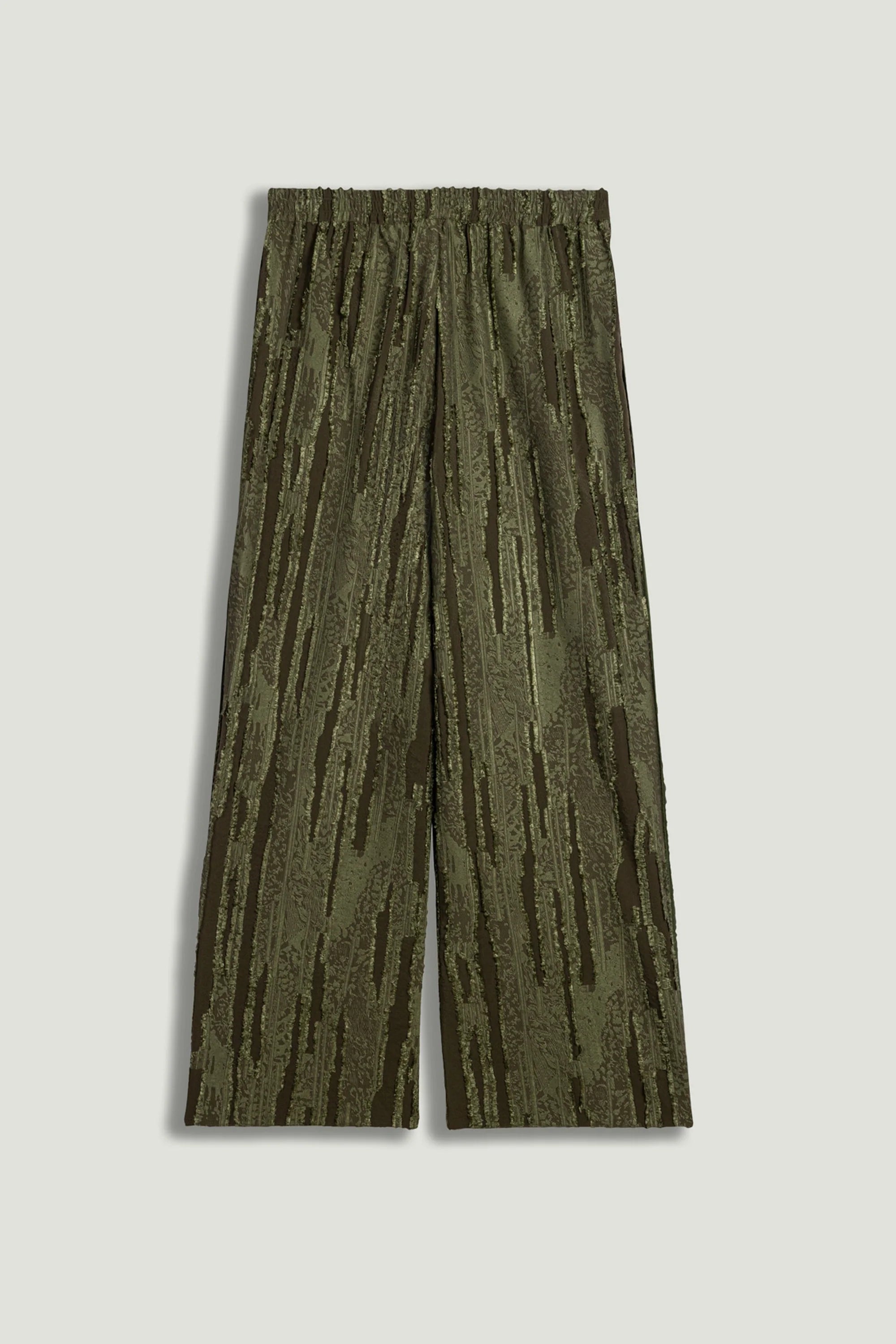 Textured Wide-Leg Pants
